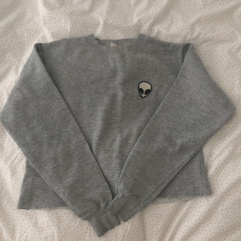 GREAT COND. John Galt alien cropped sweatshirt